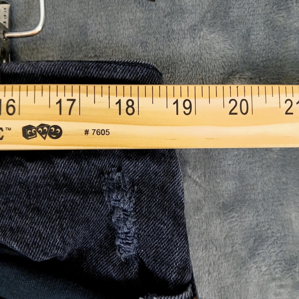 Abercrombie & Fitch Jeans Womens 16 Black 90s Straight Ultra High‎ Rise Ripped - Picture 3 of 10
